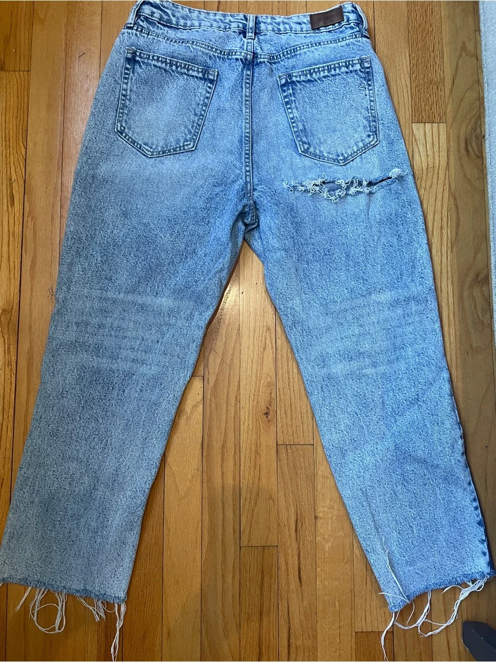 Two-Tone Blue Straight Jeans - Women's